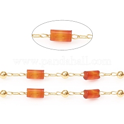 3.28 Feet Handmade Natural Carnelian Beaded Chains&nbsp;X-CHC-E021-01H