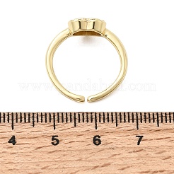 Brass Micro Pave Cubic Zirconia Cuff Open Rings for Women&nbsp;RJEW-B160-10G