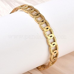 304 Stainless Steel Ring Link Chain Hinged Cuff Bangles&nbsp;SA-CBAB92B-02G