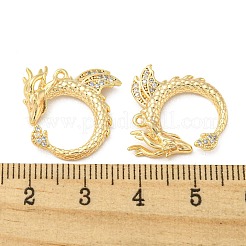 Brass Micro Pave Clear Cubic Zirconia Pendants&nbsp;KK-H460-10G