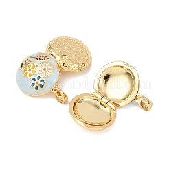 Brass Enamel Locket Pendants&nbsp;KK-G543-01G-02