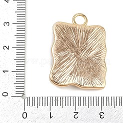 Brass Enamel & Natural Pearl Rectangle with Flower Pendants&nbsp;KK-K351-51G-04