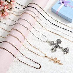 28Pcs 7 Colors Iron Ball Chain Necklace Making&nbsp;MAK-SP0001-07