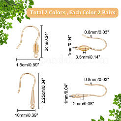 8 Pairs 4 Style Brass Earring Hooks&nbsp;KK-AR0002-73