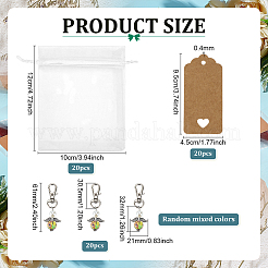 20Pcs Alloy & Imitation Pearl Acrylic & Handmade Polymer Clay Angel Pendant Decorations&nbsp;HJEW-PH02298