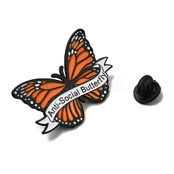 Butterfly with Word Enamel Pins&nbsp;JEWB-L026-10EB-01