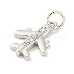 Rack Plating Brass Micro Pave Clear Cubic Zirconia Pendants&nbsp;KK-B093-26P