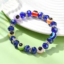 Resin and Glass and Brass Beaded Stretch Bracelets for Children&nbsp;BJEW-JB14017