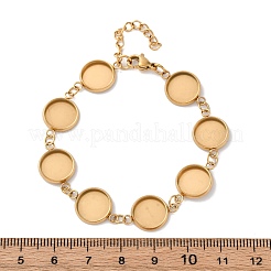 Ion Plating(IP) 304 Stainless Steel Bracelets Making with Round Tray&nbsp;BJEW-H600-16G