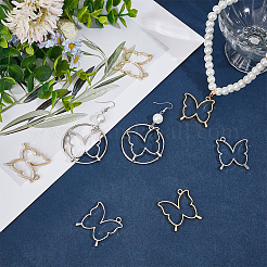 20Pcs 2 Colors Alloy Butterfly Open Back Bezel Pendants&nbsp;FIND-SP0003-15