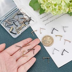 40Pcs 4 Color PVD Vacuum Plating 304 Stainless Steel Stud Earring Findings&nbsp;STAS-UN0023-91