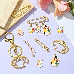 DIY Painting Theme Alloy Keychain Brooch Pin Making Kits&nbsp;DIY-YW0008-71