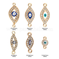 60Pcs 6 Style Light Gold Plated Alloy Links&nbsp;ENAM-LS0001-80