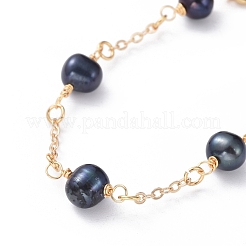 Natural Cultured Freshwater Pearl Beads Link Bracelets&nbsp;BJEW-JB04818-02