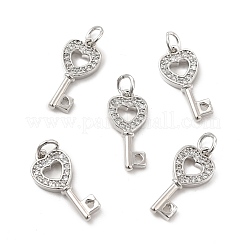 Brass Micro Pave Clear Cubic Zirconia Pendants&nbsp;KK-E068-VB179
