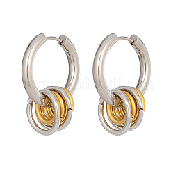 Two Tone 304 Stainless Steel Hoop Dangle Earrings for Women&nbsp;NW2062