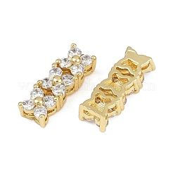 Eco-Friendly Brass Micro Pave Cubic Zirconia Rectangle Pendants&nbsp;ZIRC-M087-10G-NR-1