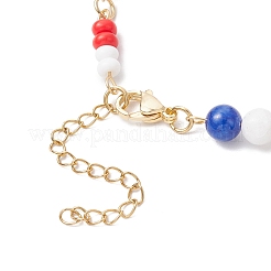3Pcs 3 Colors Natural Dyed Yellow Jade Gemstone Round Beads & Glass Seed Beads Bracelets&nbsp;BJEW-MZ00180