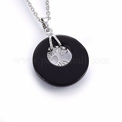 Natural & Synthetic Mixed Stone Pendant Necklaces&nbsp;NJEW-P228-A