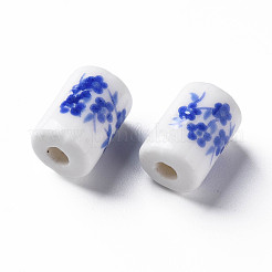 Floral Printed Porcelain Beads&nbsp;PORC-T007-16