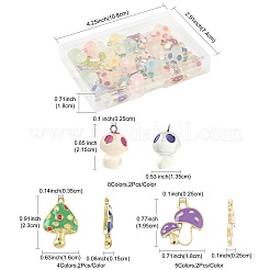 34Pcs 17 Styles Autumn Theme Rack Plating Alloy Enamel Pendants&nbsp;ENAM-FS0003-70
