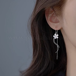 925 Sterling Silver Flower Ear Threads&nbsp;EJEW-P296-20P