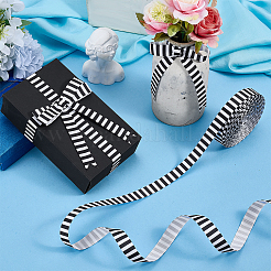 Polyester Stripe Pattern Ribbon&nbsp;OCOR-WH0078-526B-02