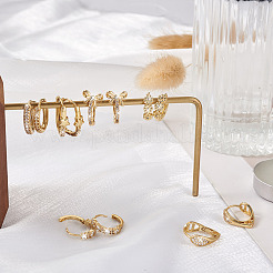6Pairs 6 Styles Cubic Zirconia Hoop Earrings&nbsp;EJEW-YS0001-02
