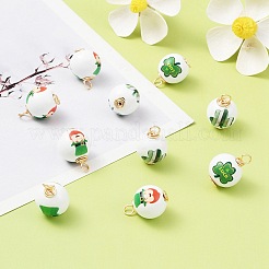 10Pcs Saint Patrick's Day Printed Wood Pendants&nbsp;FIND-FS0001-89