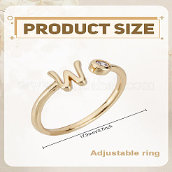 1Pc Brass Micro Pave Clear Cubic Zirconia Open Cuff Rings for Women&nbsp;RJEW-LP0002-37W