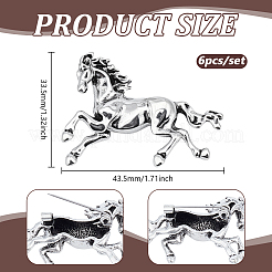 6Pcs Horse Alloy Brooch&nbsp;JEWB-PH0001-54AS