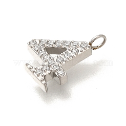 304 Stainless Steel Micro Pave Cubic Zirconia Pendants&nbsp;STAS-H228-01P-04