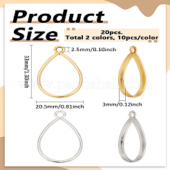 20Pcs 2 Colors Teardrop Alloy Open Back Bezel Pendants&nbsp;FIND-LP0004-85