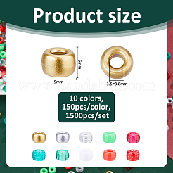 1500Pcs 10 Colors Transparent Plastic Beads&nbsp;KY-FH0001-46