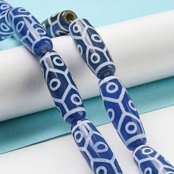 Blue Tibetan Style dZi Beads Strands&nbsp;TDZI-NH0001-B09-01