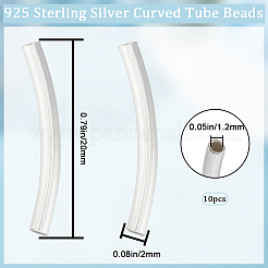 10Pcs Tube 925 Sterling Silver Beads&nbsp;STER-BBC0005-62
