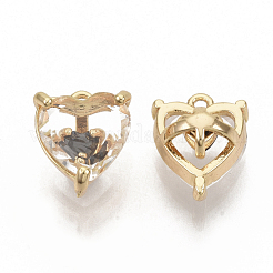 Brass Cubic Zirconia Charms&nbsp;KK-T050-06G-01-NF
