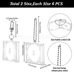 12 Sets Plastic CD Photo Frame Keychain Kits&nbsp;AJEW-DR0002-05