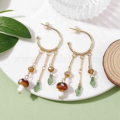 Golden 304 Stainless Steel Half Hoop Earrings&nbsp;EJEW-JE05675-01