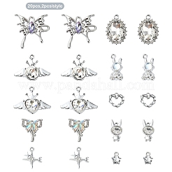 20Pcs 10 Styles Alloy with Rhinestone Pendants&nbsp;FIND-YW0004-98