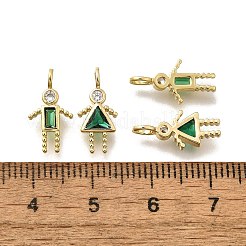 Brass Micro Pave Cubic Zirconia Pendants&nbsp;KK-D339-02G-05