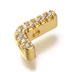 Rack Plating Brass Micro Pave Clear Cubic Zirconia Beads&nbsp;KK-G500-30G-L