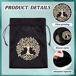 1Pc Tree of Life Pattern Velvet Packing Pouches&nbsp;TP-DJ0001-01A
