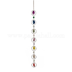 Iron & Brass & Crystal Glass Sun Catcher Pendants&nbsp;HJEW-K049-07