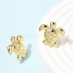 Turtle Brass Stud Earrings&nbsp;EJEW-D352-04G