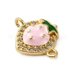 Brass Micro Pave Clear Cubic Zirconia Fruit Connector Charms&nbsp;KK-I276-15P-B02