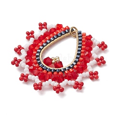 Glass Seed Beads Big Pendants&nbsp;PALLOY-MZ00410-01