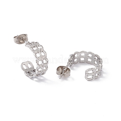 Non-Tarnish 304 Stainless Steel Curb Chains Wrap Stud Earrings&nbsp;LS-EJEW-G314-03B-P