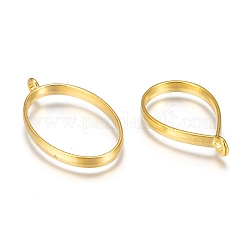 Rack Plating Alloy Open Back Bezel Pendants&nbsp;PALLOY-X0037-02G