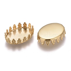201 Stainless Steel Cabochon Settings&nbsp;X-STAS-P249-10B-G